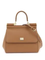 Dolce & Gabbana Sicily Small Top Handle Bag In Brown