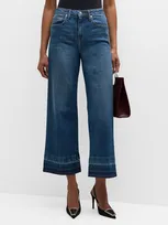 Simkhai Jude Mid-rise Cropped Wide-leg Denim Jeans In Coronado