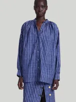 Altuzarra Teresa Striped Cotton Shirt In Eventide