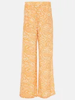 Stella Mccartney Mid-rise Silk Pants In Multicoloured