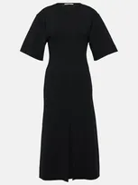 Stella Mccartney Ruffled Midi Dress In Black