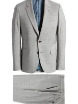 Paul Smith Tailored Fit Plaid Wool Suit In Tan