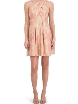 Vince Camuto Floral Jacquard Fit & Flare Minidress In Coral