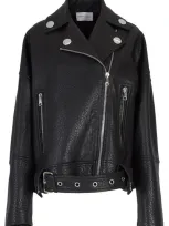 Rebecca Minkoff Stevie Leather Moto Jacket In True Black