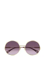 Chloé Eyewear Round Frame Sunglasses In Gold