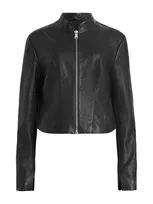 Allsaints Sadler Leather Jacket In Black