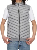 Armani Exchange Milano New York Puffer Vest In Grey