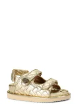 Kurt Geiger Women's Orson Quilted Metallic Flat Platform Sandals In Gold