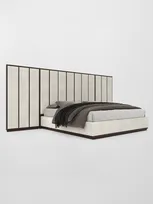 Casa Ispirata Colonna Extended Panel Upholstered King Bed In Brunette