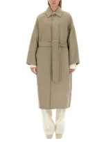 Ami Alexandre Mattiussi Belted Coat In Cream