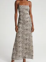 Wayf Isabella Leopard Print Maxi Dress