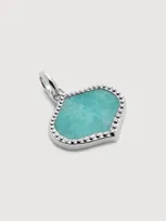 Monica Vinader Sterling Silver Lotus Gemstone Pendant Charm Amazonite