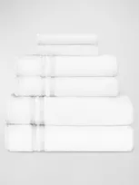 Home Treasures Ribbons 6-piece Turkish Terry Cloth Bath Towel Set In White