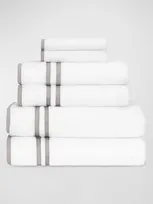 Home Treasures Ribbons 6-piece Bath Towel Set In White Chrome