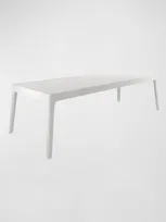 Casa Ispirata Madras 88" Dining Table With Leaf In Lino Bianco