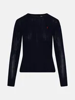 Polo Ralph Lauren Julianna Blue Cotton Sweater In Navy