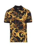 Versace Jeans Couture Watercolour Couture Polo Shirt In Black