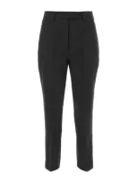 Prada Man Black Stretch Wool Pant In Gray