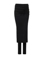 Alaïa Merino Wool-blend Skirt-trousers In Black