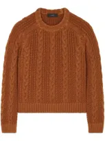 Alanui Pullover Mit Zopfmuster In Orange