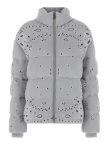 Alanui Grey Wool Bandana Down Jacket