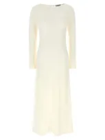 Alberto Biani White Sbieco Longuette Dress