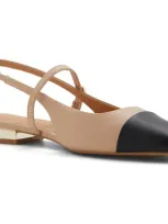 Aldo Sadey Slingback Mary Jane Cap Toe Flat In Beige Multi