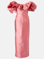 Alemais Ruffled Off-shoulder Gown In Pink