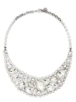 Alessandra Rich Crystal-embellished Necklace In Silber