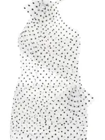 Alessandra Rich Mini Abito Monospalla In Organza A Pois In White