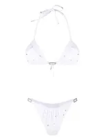 Alessandra Rich Ruched Bkni Set Trngl White