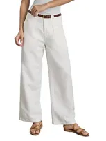 Alex Mill Madeline Pleated Twill Trousers In Ecru