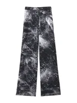 Alexander Mcqueen Silk Printed Pyjama Trousers In Black