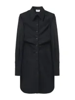 Alexander Mcqueen Stretch-cotton Shirt Dress In Black