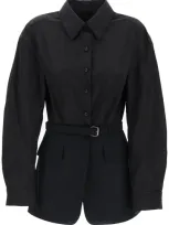 Alexander Wang Belted Button In Black