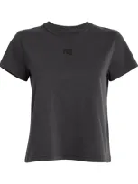 Alexander Wang Cotton Shrunken Essential T-shirt In Black