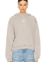 Alexander Wang Hoodie With Blade Logo In Washed Oyster