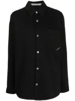 Alexander Wang Long-sleeve Cotton Denim Shirt In Black