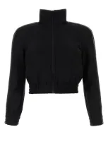 Alexander Wang T Cropped Track Jacket W Logo Webbing Tape-s Nd T By Alexander Wang Female In Black