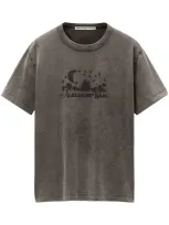 Alexander Wang T-shirt In Cotone Girocollo Con Stampa In Grigio