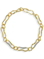 Alexis Bittar Brut Curved Link Necklace In Gold