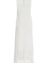 All That Remains Ola Crinkled Silk Maxi Dress In Ivory