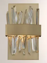 Allegri Crystal By Kalco Lighting Glacier 10" Led Wall Sconce In Brushed Champagne Gold