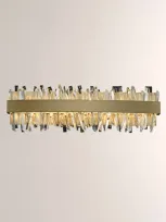 Allegri Crystal By Kalco Lighting Glacier 24" Led Bath Vanity Light In Brushed Champagne Gold