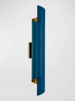 Allegri Crystal By Kalco Lighting Piaga Wall Sconce, 24" In Polished Brass And Blue