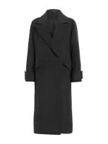 Allsaints Double-breasted Mabel Coat In Black