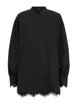 Allsaints Lace-trim Ethel Shirt In Black