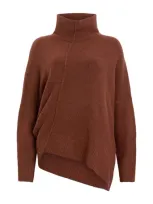 Allsaints Lock Rollneck Sweater In Copper Brown