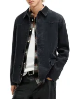 Allsaints Mission Corduroy Jacket In Faded Black