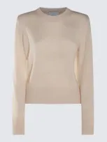 Allude Crew-neck Cashmere Cropped Jumper In Beige